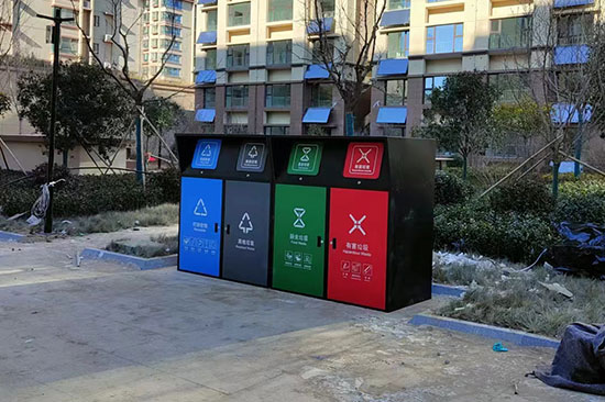 四分類垃圾桶罩，垃圾分類亭